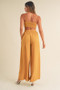 MABLE Smocked Bralette Crop Top and Wide Leg Pants Set
