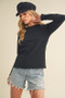 Aemi + Co Lettuce Hemline Round Neck Raglan Sleeve T-Shirt
