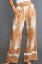 Umgee Full Size Border Print Wide Leg Pants Plus Size