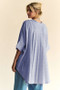 Davi & Dani Rhinestone Pleat Back Short Sleeve Loose Fit Shirt
