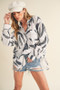 Aemi + Co High-Low Printed Button Up Long Sleeve Shirt