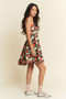 Davi & Dani Floral Scalloped Cutout Back Mini Dress