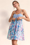 Davi & Dani Tropical Floral Geo Print Tie Back Tube Top Romper