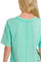 Zenana Acid Washed Short Sleeve Tee & Shorts Set