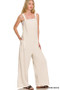 Zenana Knit Waffle Wide Leg Overalls