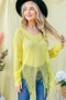 And The Why Distressed Mesh V Neck Spring Sweater Cover Up