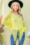 And The Why Distressed Mesh V Neck Spring Sweater Cover Up