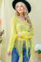 And The Why Distressed Mesh V Neck Spring Sweater Cover Up