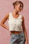 SO ME Chevron Pattern Buttoned Front Lightweight Tank Top