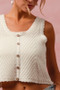SO ME Chevron Pattern Buttoned Front Lightweight Tank Top