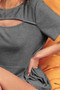 BiBi Thermal Rib Knit Cut Out Front Top