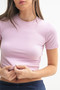 MONO B Essential Micro-ribbed Cropped Athleisure Tee