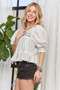 ADORA Smocked Puff Sleeve Peasant Blouse