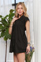 ADORA Solid Cap Sleeve Button Up Shirt