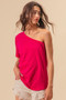 BiBi Cotton Span Knit One Shoulder Top