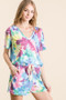 BiBi Tie Dye French Terry Casual Shorts