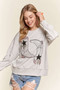 ADORA Rhinestone Accent Casual Sweatshirt