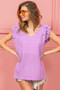 BiBi Layered Ruffle Swiss Dot Knit Top