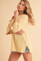 Aemi + Co Side Slit Ribbed Hem Round Neck Sweater