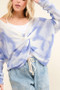 And The Why Blue Tie Dye Twisted Sweater