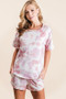 BiBi Tie Dye Print Terry Shorts With Side Pockets