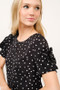 And The Why Embellished Sleeve Polka Dots Shift Dress