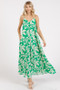 Mittoshop Printed V-Neck Maxi Cami Dress with Pockets