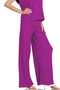 Zenana Rolled Sleeve Top and Pants Sweater Set