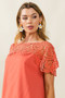 BiBi Crochet Lace Yoke Detailed Wrinkled Dress