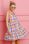 BiBi Multi Colors Plaid Sleeveless Sun Dress