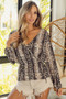 BiBi Snake Skin Woven Crossover Lslv Top