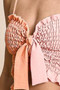 BiBi Woven Color Block Smocked with Ribbon Bra Top