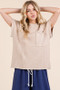 Lime 'N' Chili Solid Cap Sleeve Stitch Edge Knit Sweater