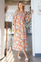 Lime 'N' Chili Floral Print Sweetheart Neck Tie Front Midi Dress