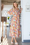 Lime 'N' Chili Floral Print Sweetheart Neck Tie Front Midi Dress