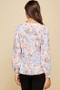 Lime 'N' Chili Floral Sweetheart Neckline Button Down Blouse