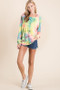 BiBi Tie Dye Terry Hoodie with Kangaroo Pocket