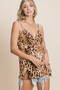 BiBi Leopard Printed Gauze Knit Twist Front Detailed Cami