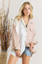 ADORA  Color Block Corduroy Shacket