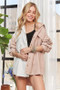 ADORA  Color Block Corduroy Shacket