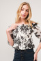 And The Why Smocked Off-Shoulder Floral Printed Top