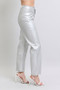 Judy Blue Full Size High Waist Silver Faux Leather Pants Plus Size