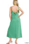 Zenana French Terry Twisted Strap Midi Dress