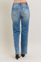 Judy Blue Full Size High Waist Vintage Wash Front Seam & Slit Straight Plus Size