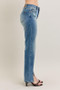 Judy Blue Full Size High Waist Vintage Wash Front Seam & Slit Straight Plus Size