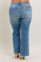 Judy Blue Full Size High Waist Vintage Wash Front Seam & Slit Straight Plus Size
