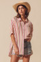 SO ME Multicolored Stripe Button Down Shirt