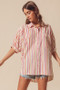SO ME Multicolored Stripe Button Down Shirt