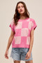 SO ME Check Plaid Casual Sweater Top