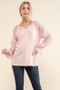 And The Why Leaves Shape Textured Sleeve Blouse